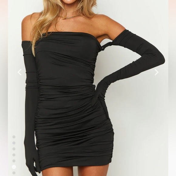 Beginning Boutique Night Out Black Glove Mini Dress - Picture 3 of 8